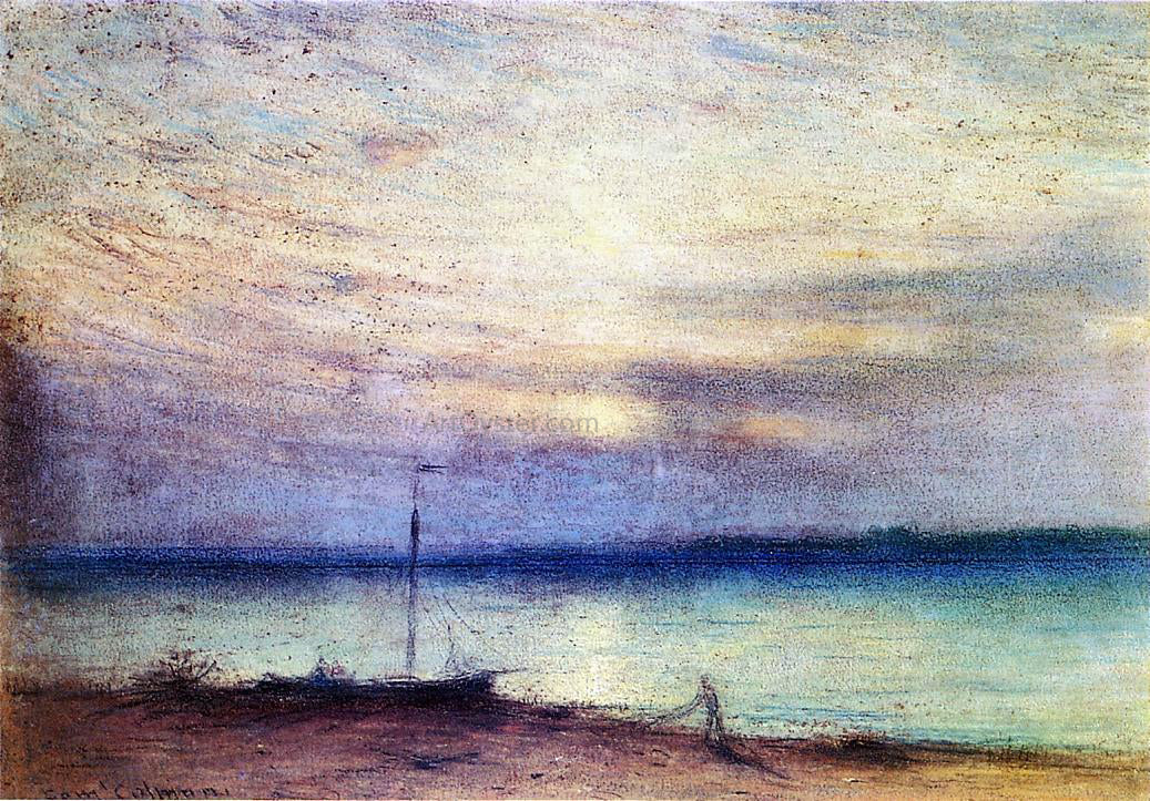 Jr. Samuel Colman Barnegat Bay at Sunset, Mantaloking, New Jersey - Canvas Print