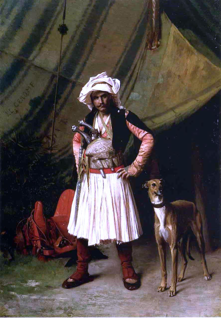Jean-Leon Gerome Bashi-Bazouk and His Dog - Canvas Print