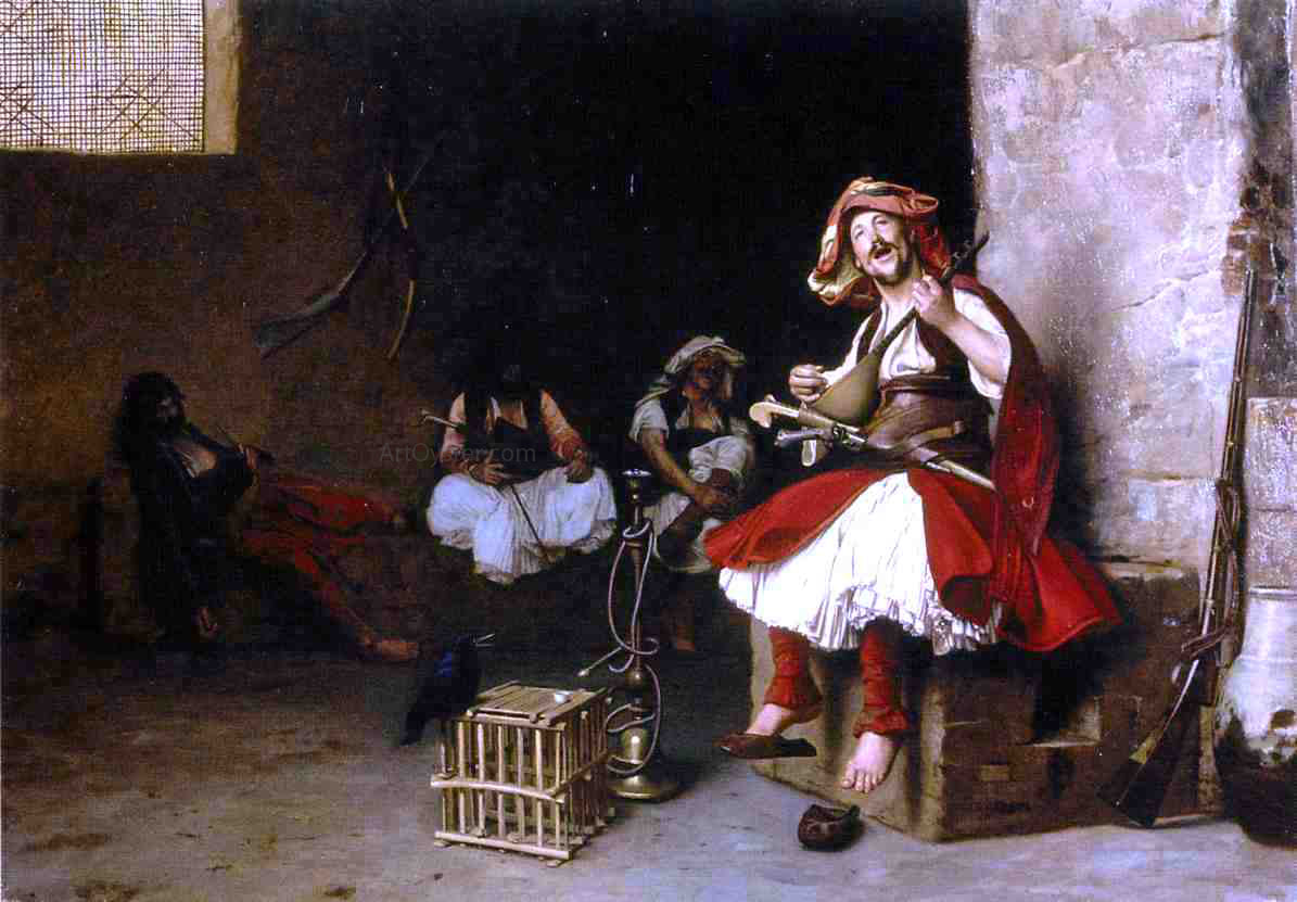 Jean-Leon Gerome Bashi-Bazouk Singing - Canvas Print