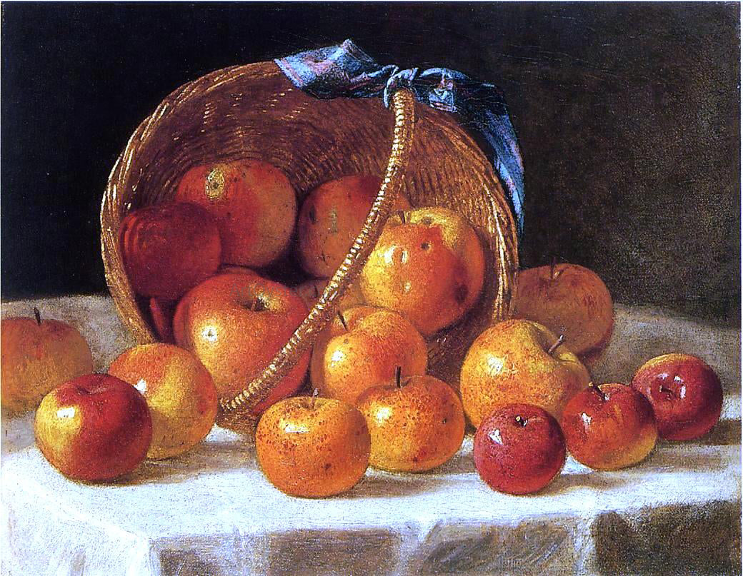John F Francis Basket of Apples - Canvas Print