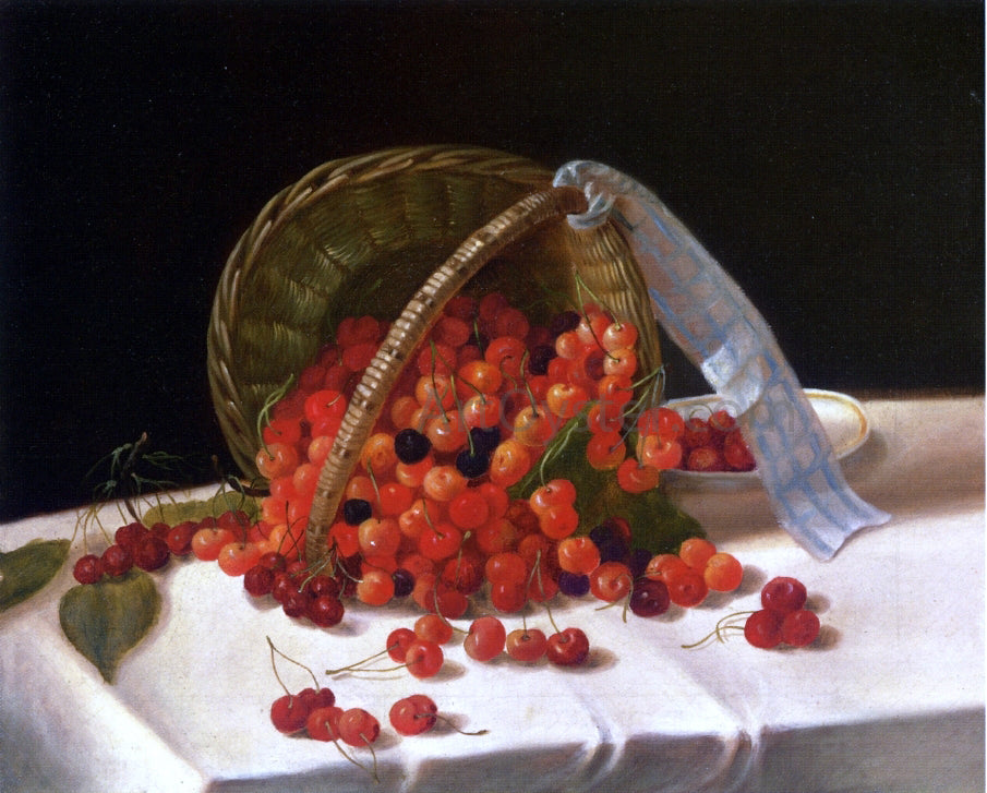 John F Francis Basket of Cherries - Canvas Print