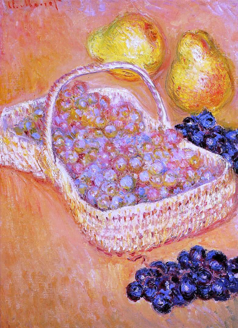 Claude Oscar Monet Basket of Grapes, Quinces and Pears - Canvas Print