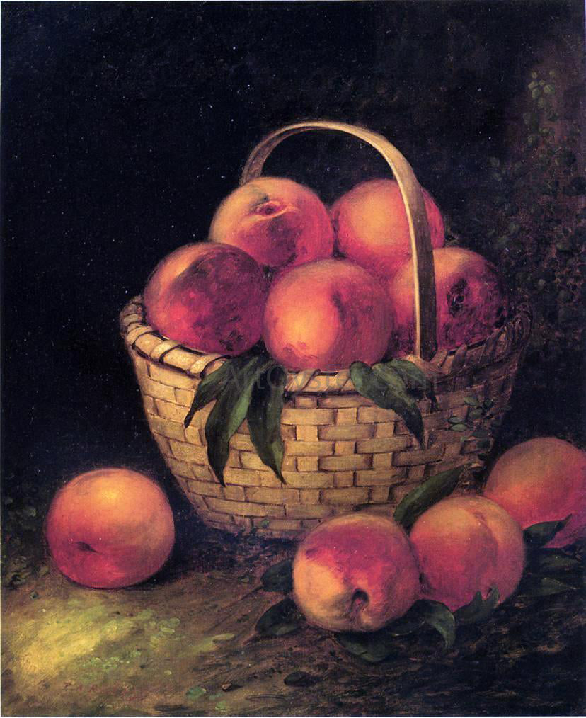 Thomas Addison Richards Basket of Peaches - Canvas Print