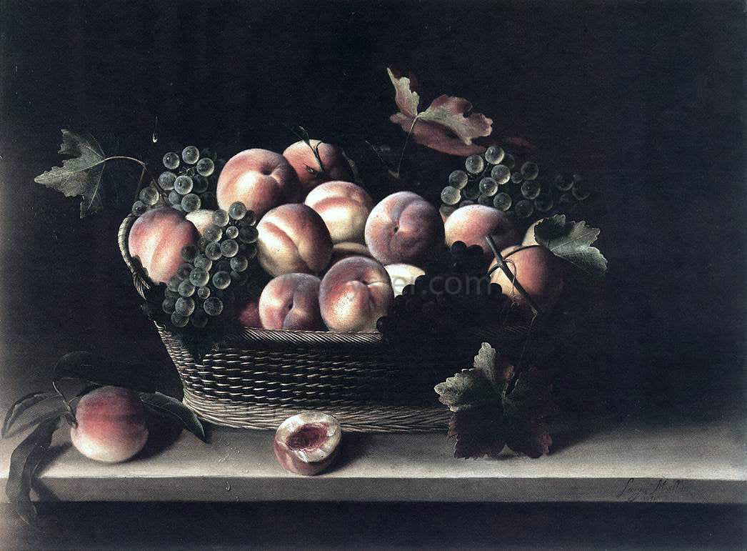 Louise Moillon Basket with Peaches and Grapes - Canvas Print