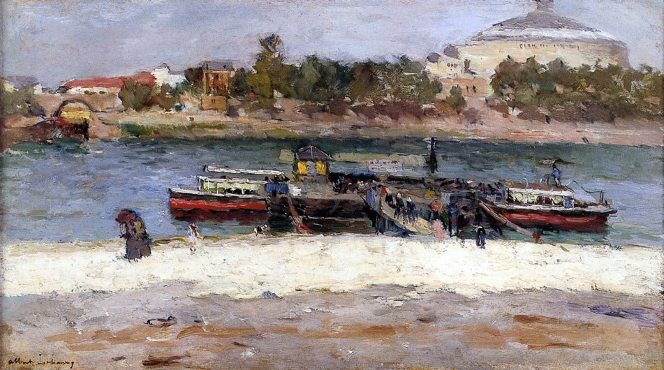 Albert Lebourg Bateau-Mouche at the Quai St Bernard in Paris - Canvas Print