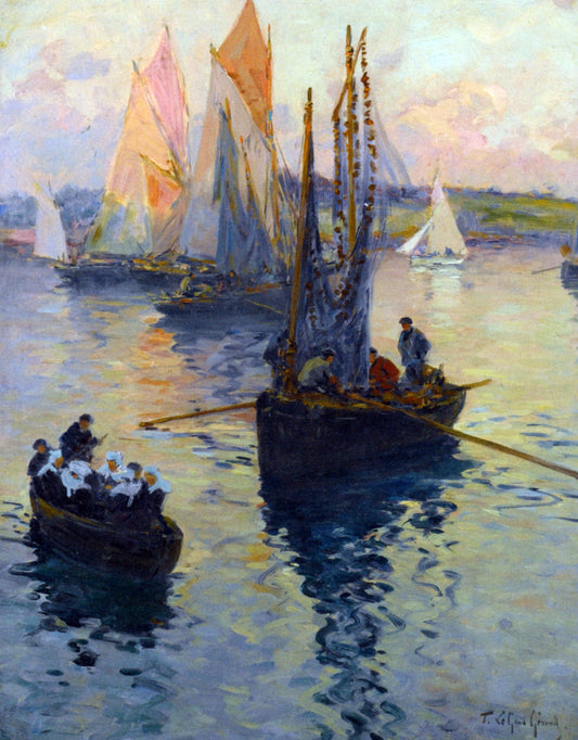 Fernand Eugene Legout-Gerard Bateaux Bretons - Canvas Print