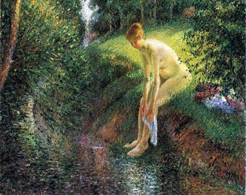 Camille Pissarro Bather in the Woods - Canvas Print