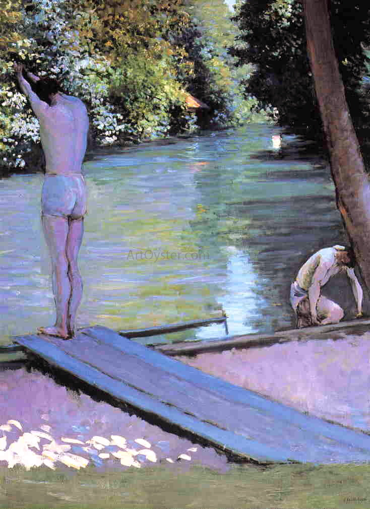 Gustave Caillebotte Bather Preparing to Dive, Banks of the Yerres - Canvas Print