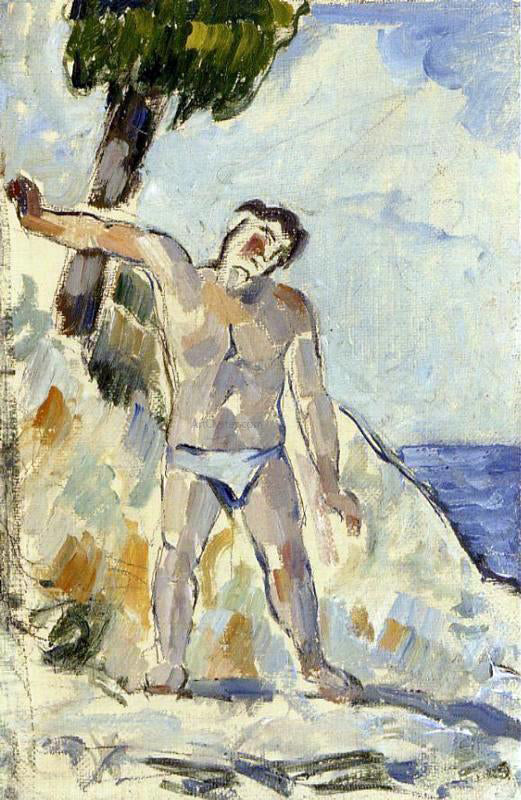 Paul Cezanne Bather with Arms Spread - Canvas Print