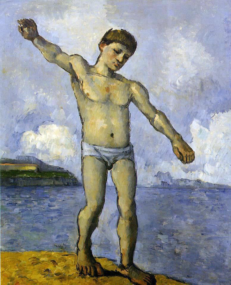 Paul Cezanne Bather with Outstreched Arms - Canvas Print