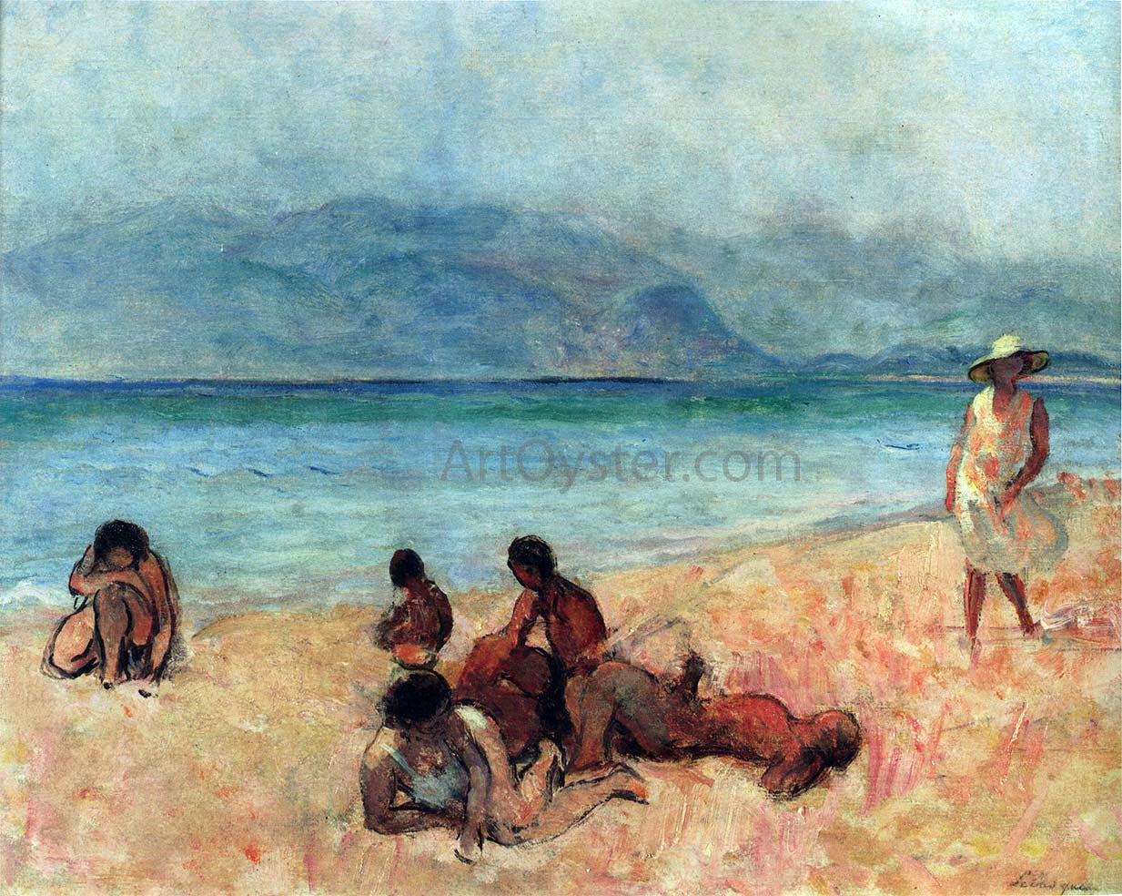 Henri Lebasque Bathers at Saint Tropez - Canvas Print