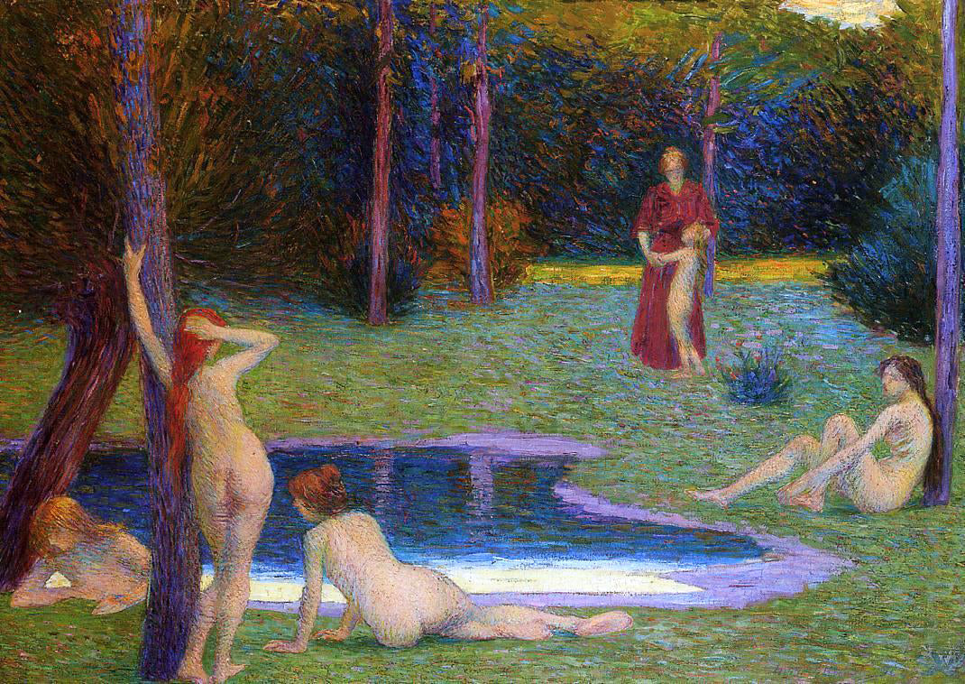 Hippolyte Petitjean Bathers in the Evening - Canvas Print
