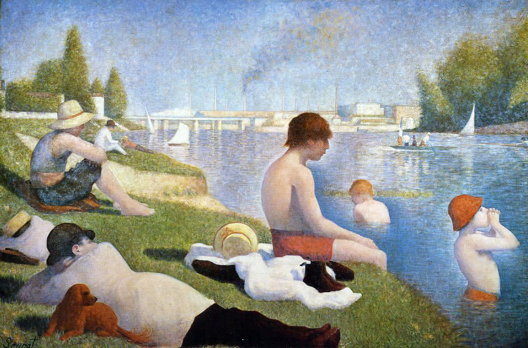 Georges Seurat Bathing at Asnieres - Canvas Print