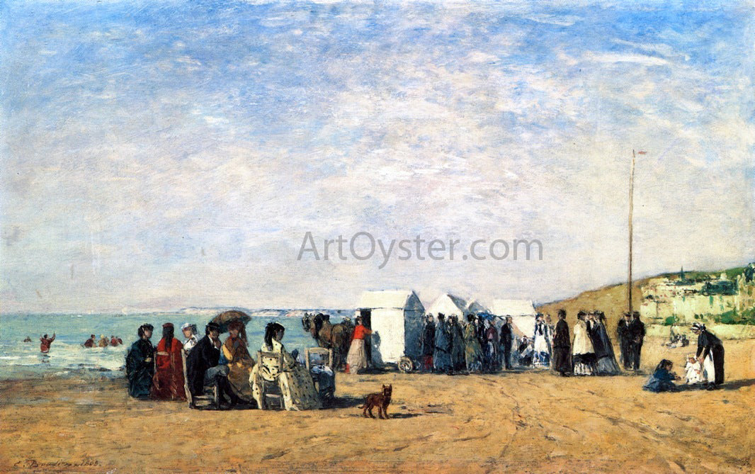Eugene-Louis Boudin Bathing Hour on the Beach at Trouville - Canvas Print