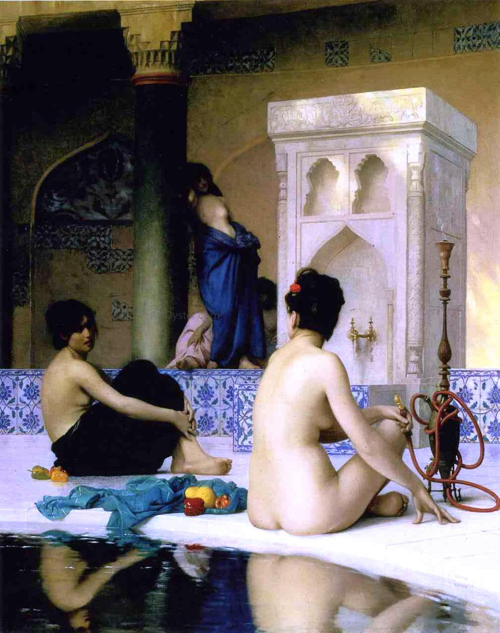 Jean-Leon Gerome Bathing Scene - Canvas Print
