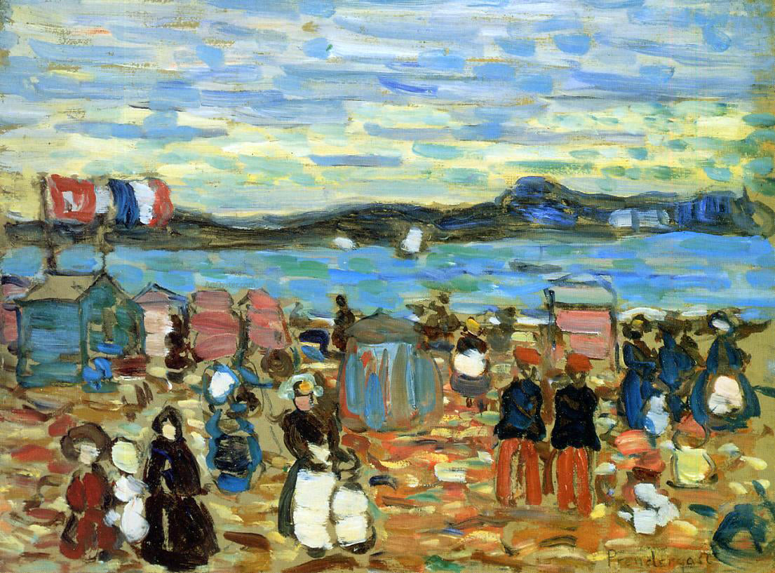 Maurice Prendergast Bathing Tents, St. Malo - Canvas Print