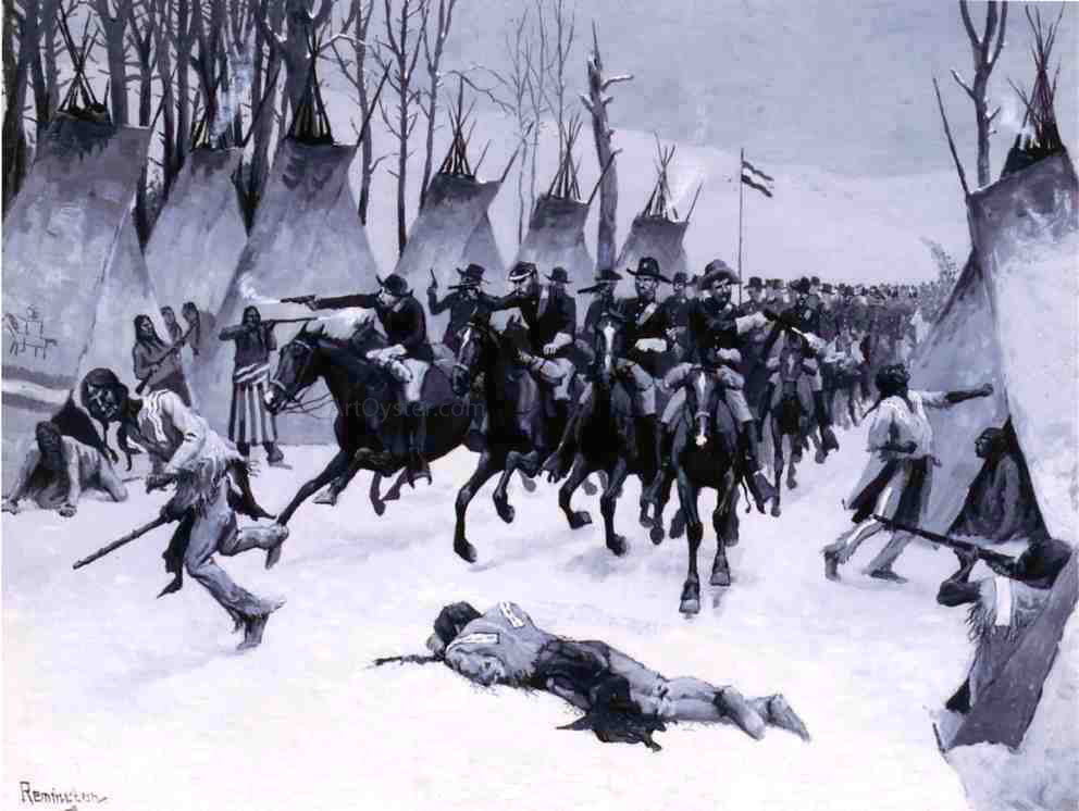 Frederic Remington Battle of Washita - Canvas Print