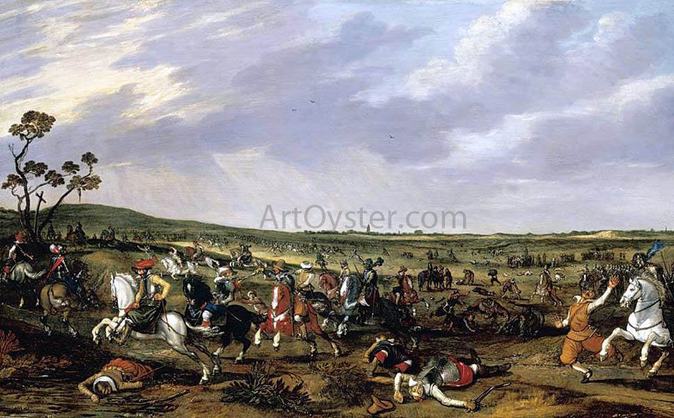 Esaias Van de Velde Battle Scene in an Open Landscape - Canvas Print