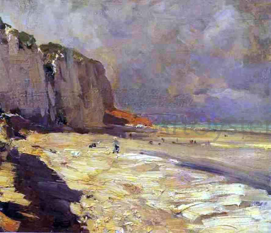 Constantin Alexeevich Korovin A Beach at Dieppe, Study - Canvas Print