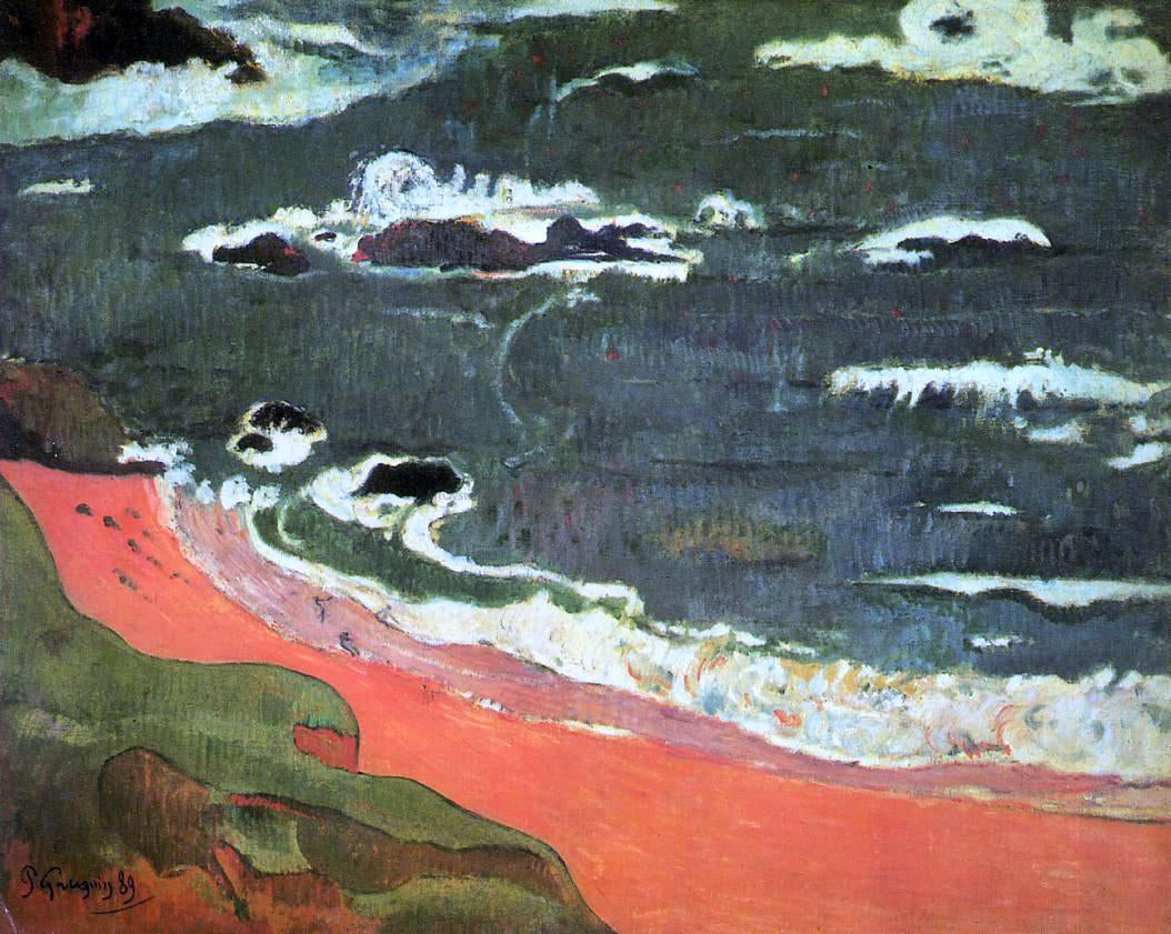 Paul Gauguin Beach at Le Pouldu - Canvas Print