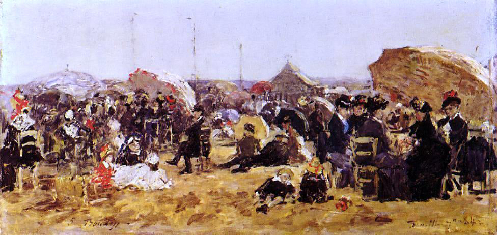Eugene-Louis Boudin Beach at Trouville - Canvas Print