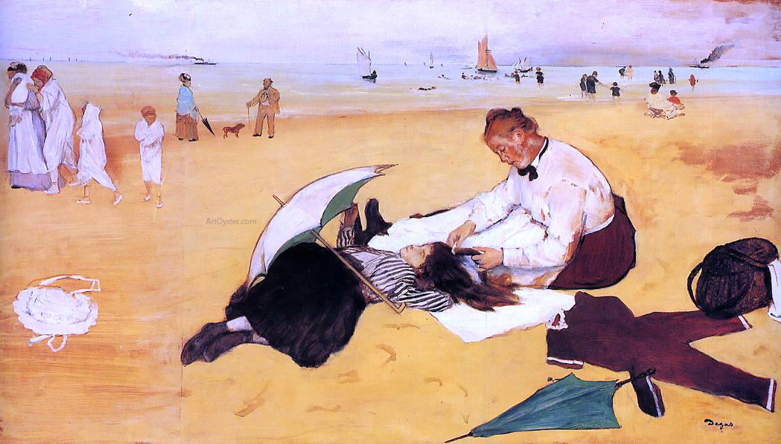 Edgar Degas Beach Scene - Canvas Print