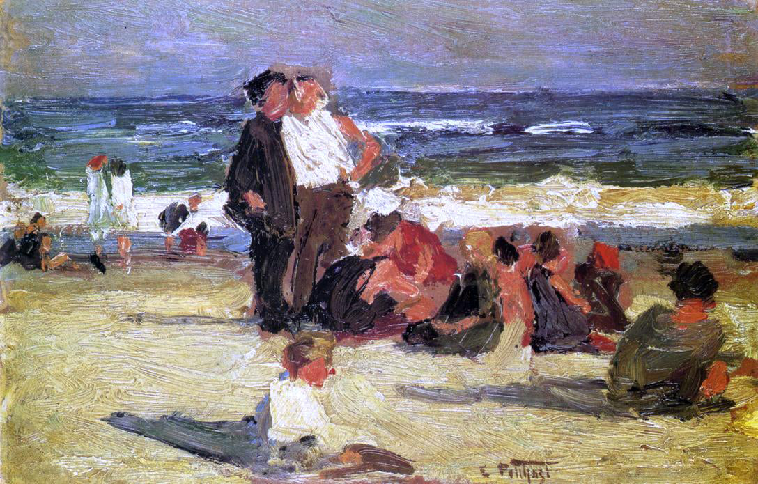 Edward Potthast Beach Scene - Canvas Print