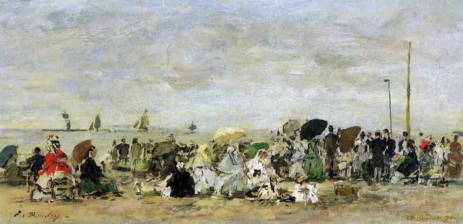 Eugene-Louis Boudin Beach Scene, Deauville - Canvas Print