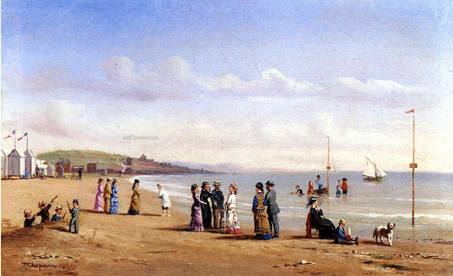 Conrad Wise Chapman Beach Scene in Normandy - Canvas Print