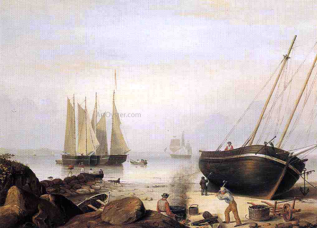 Fitz Hugh Lane Beached for Repairs - Canvas Print
