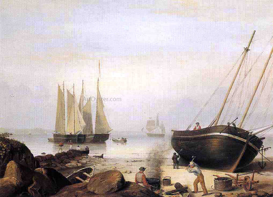 Fitz Hugh Lane Beached for Repairs - Canvas Print