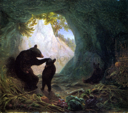 William Holbrook Beard Bear and Cubs - Canvas Print