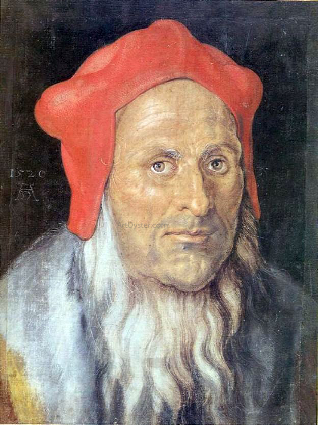 Albrecht Durer Bearded Man in a Red Cap - Canvas Print