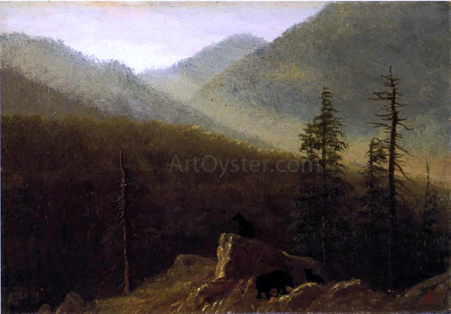 Albert Bierstadt Bears in the Wilderness - Canvas Print