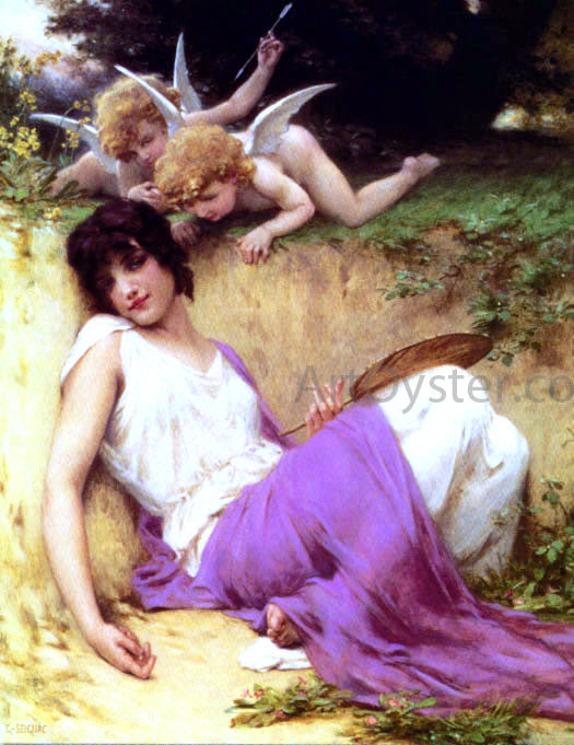 Guillaume Seignac Beautiful Girl Angel - Canvas Print