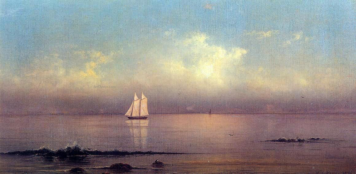 Martin Johnson Heade Becalmed, Long Island Sound - Canvas Print