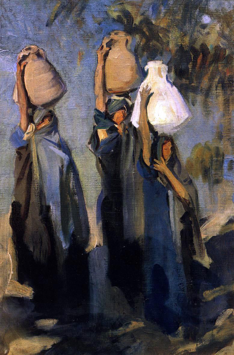 John Singer Sargent Bedouin Women Carrying Water Jars - Canvas Print