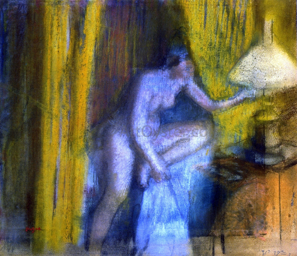 Edgar Degas Bedtime (also known as Woman Extinguishing Her Lamp) - Canvas Print