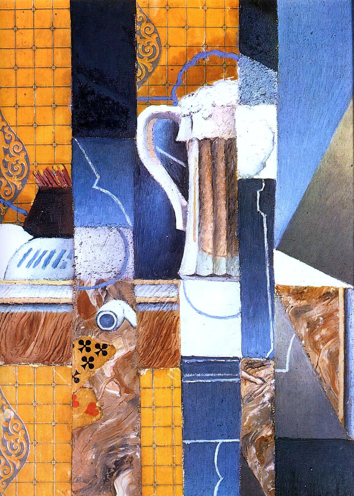 Juan Gris Beer Glass and Cards - Canvas Print