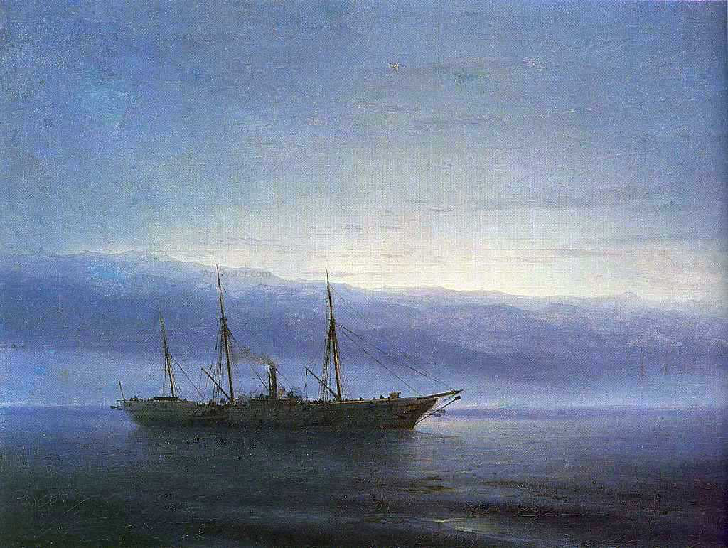 Ivan Constantinovich Aivazovsky Before battle, Ship 'Constantinople' - Canvas Print