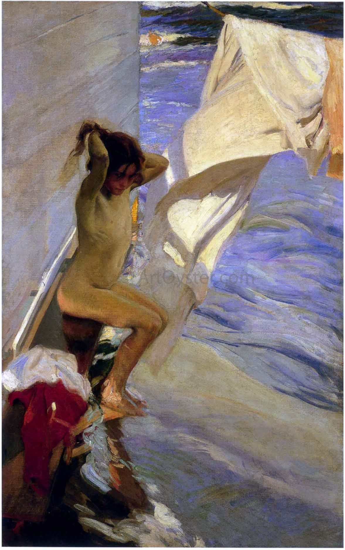 Joaquin Sorolla Y Bastida Before the Bath - Canvas Print