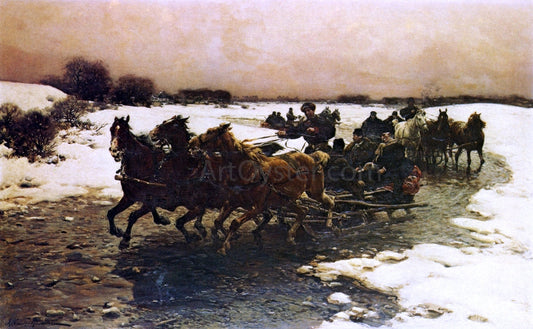 Alfred Von Wierusz-Kowalski Before the Hunt - Canvas Print