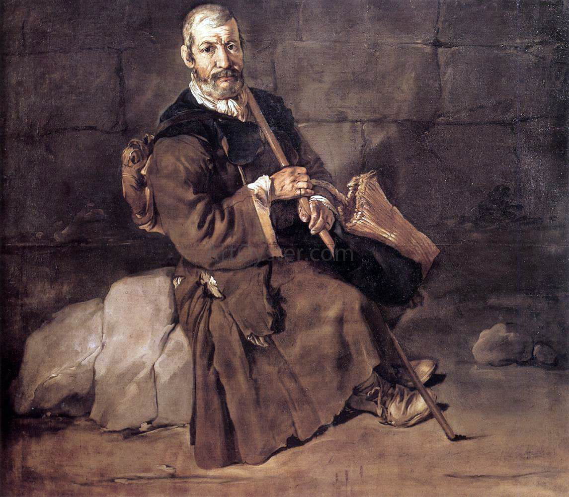Giacomo Ceruti Beggar Resting - Canvas Print