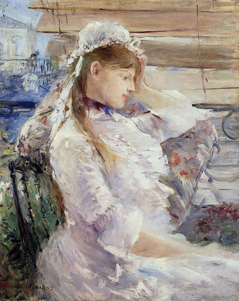 Berthe Morisot Behind the Blinds - Canvas Print