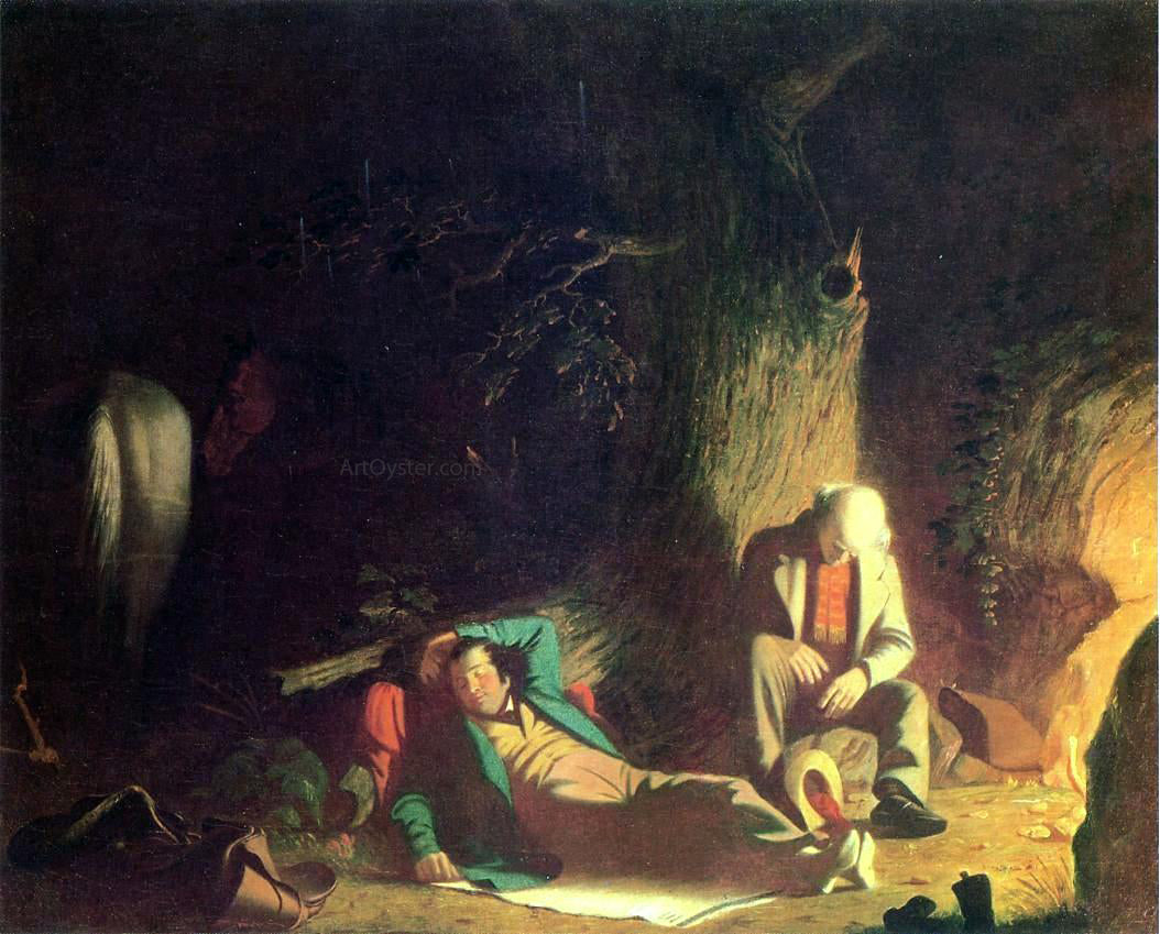 George Caleb Bingham Belated Wayfarers - Canvas Print
