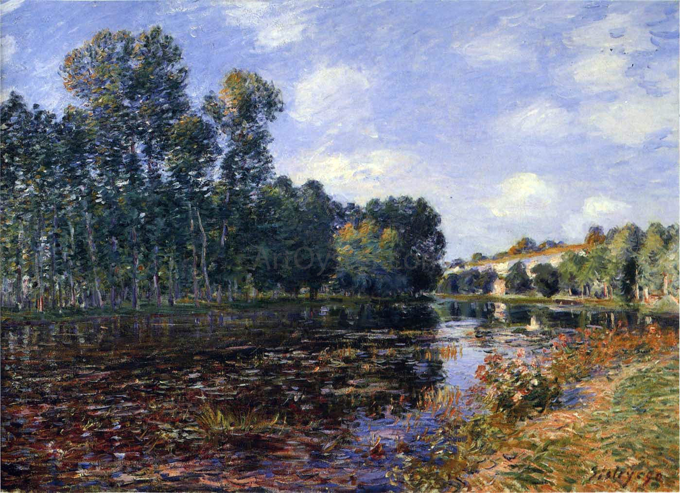 Alfred Sisley Bend in the River Loing in Summer - Canvas Print