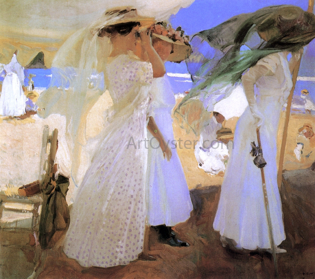 Joaquin Sorolla Y Bastida Beneath the Canopy - Canvas Print