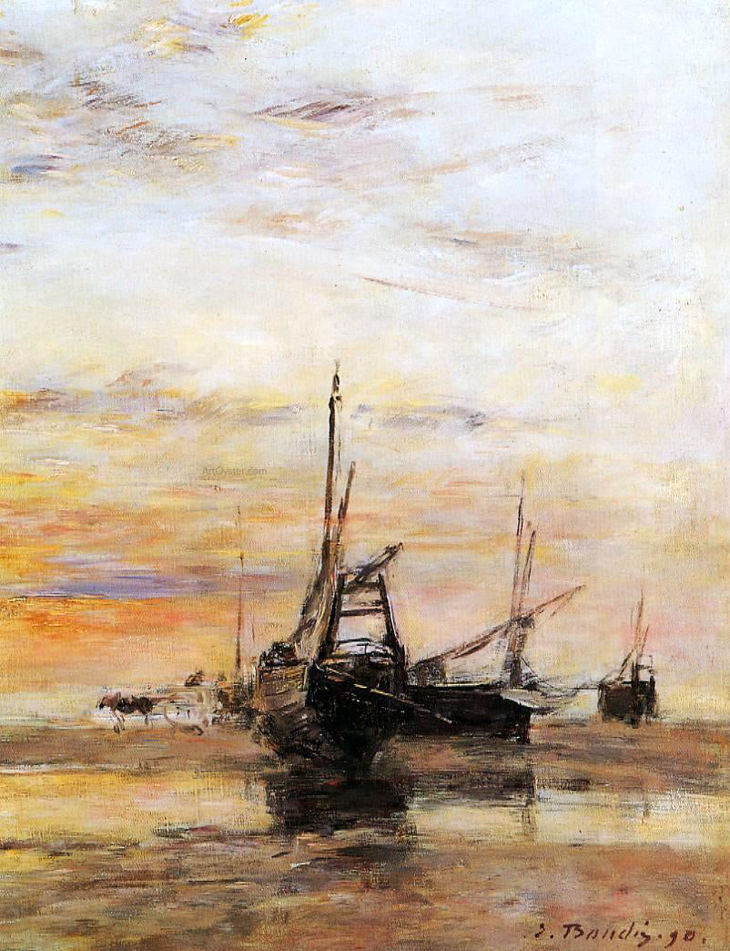 Eugene-Louis Boudin Berck, Low Tide - Canvas Print