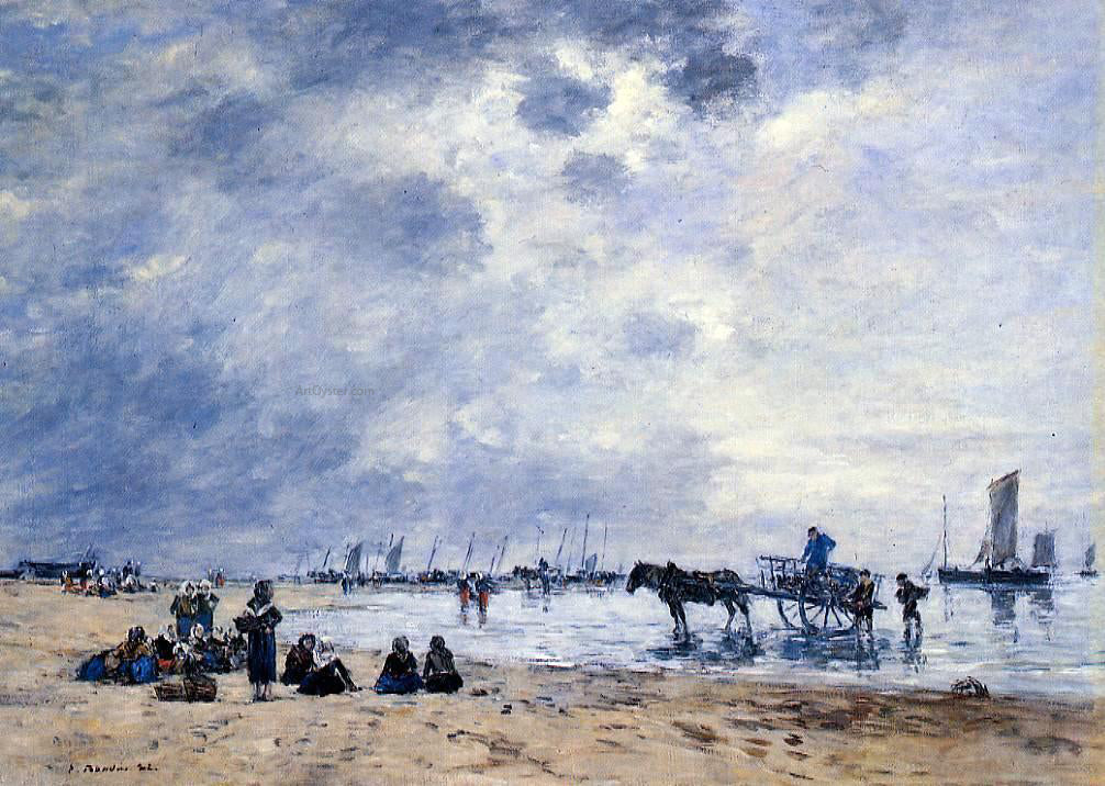 Eugene-Louis Boudin Berck, the Arrival of the Fishing Boats - Canvas Print