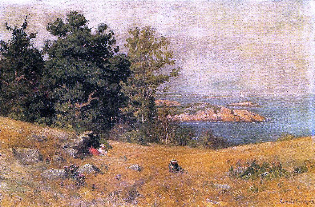 John Joseph Enneking Berrying at the Seashore - Canvas Print